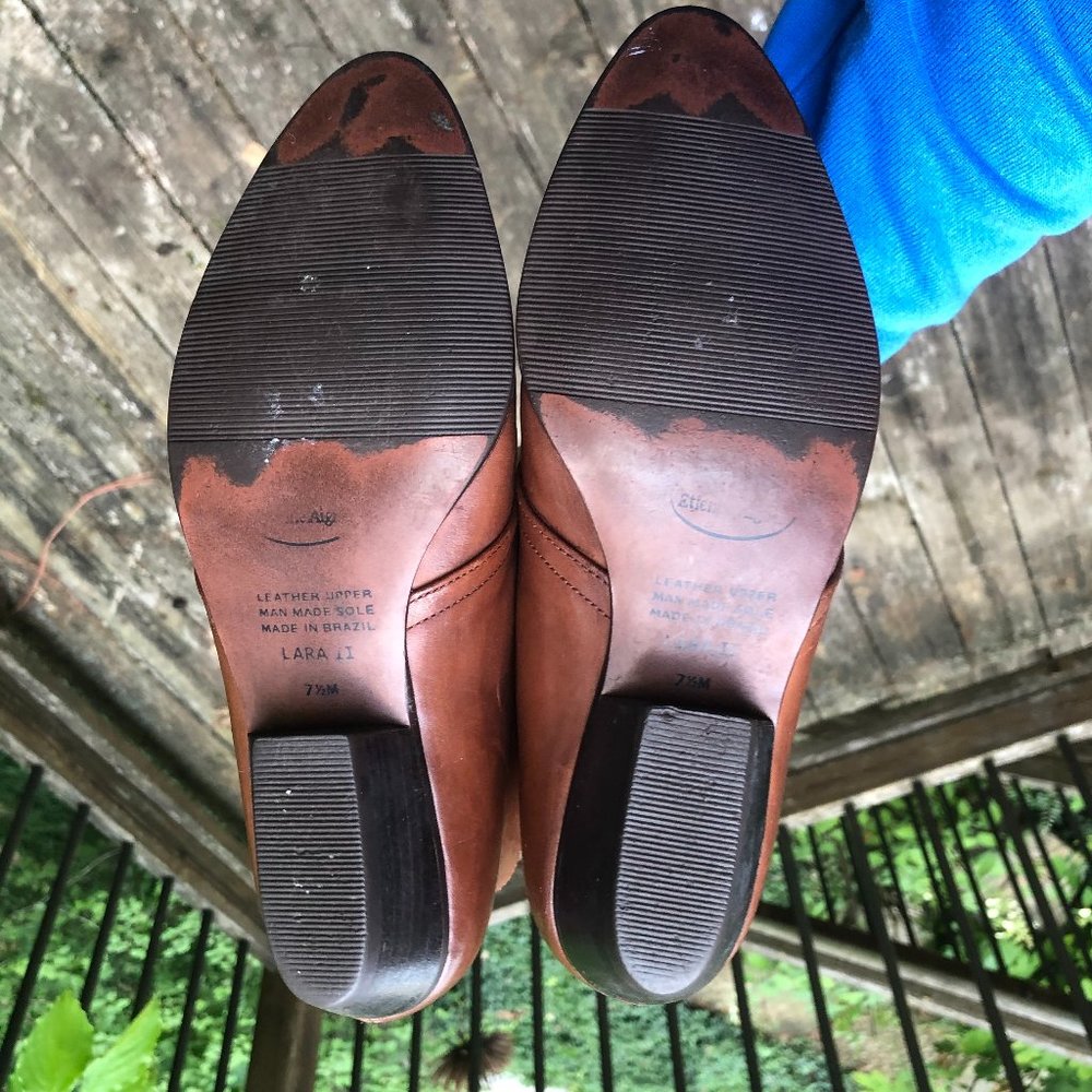 VINTAGE ETIENNE AIGNER BROWN MONK STRAP ANKLE BOOTS SZ 7.5 - Picture 13 of 16